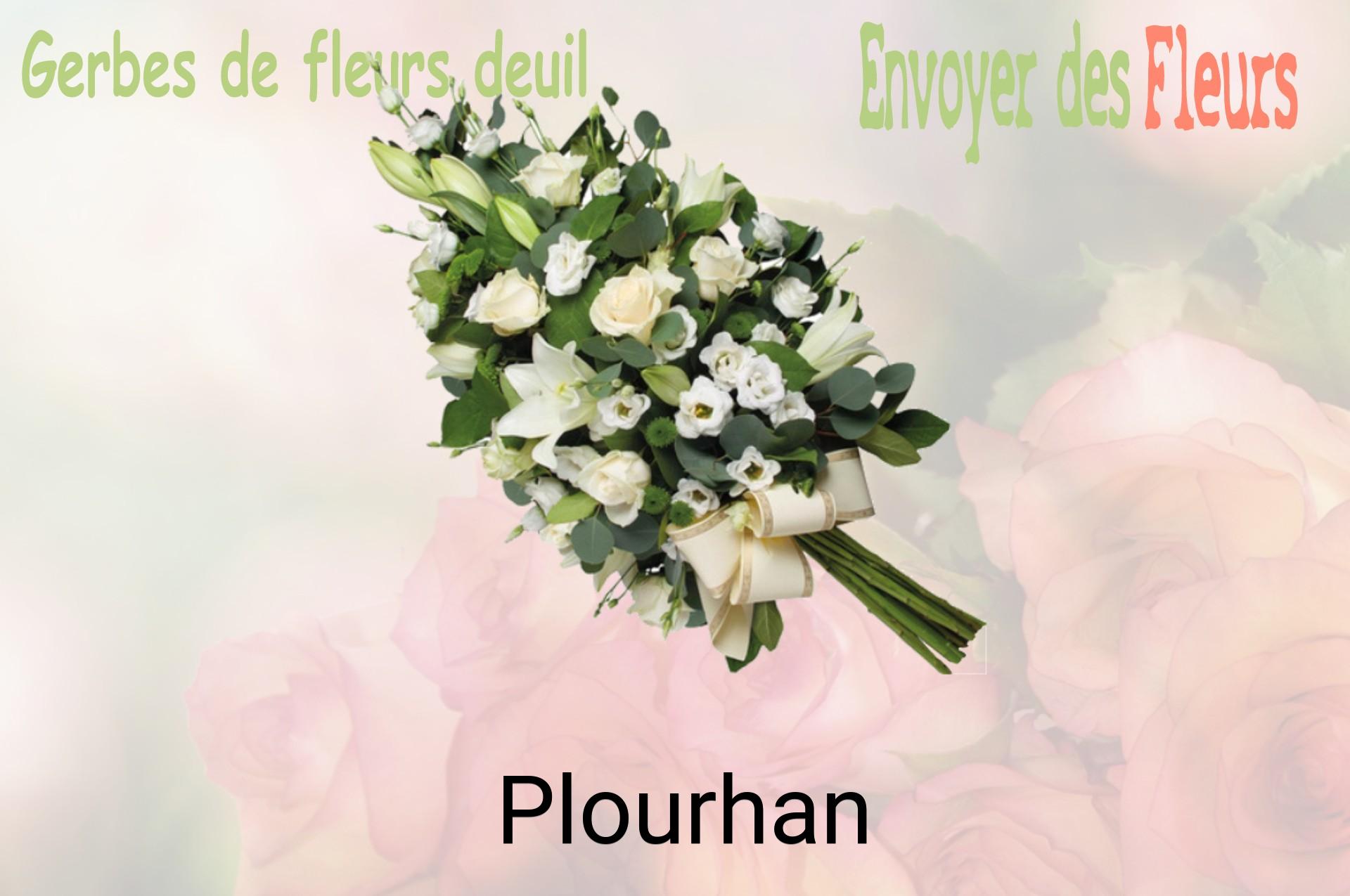 Gerbe de fleurs de deuil livrée à Plourhan